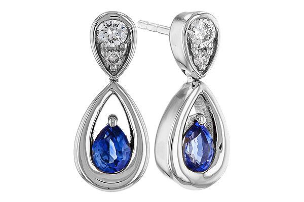 G302-66401: EARRINGS .42 SAPPHIRE .54 TGW (4x3 SAPP)