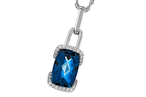 L302-71846: NECK 3.75 LONDON BLUE TOPAZ 3.90 TGW (12x8MM LBT)