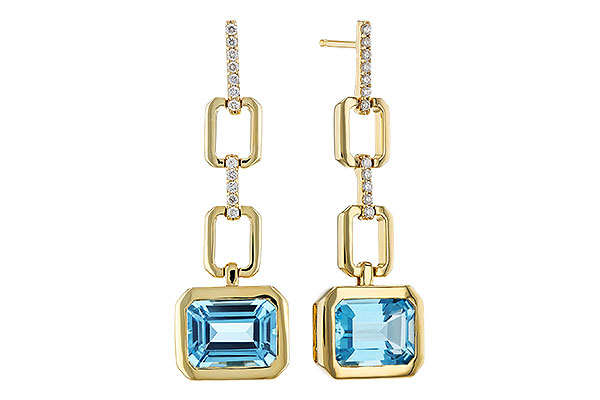 M302-68191: EARRINGS 3.20 BLUE TOPAZ 3.32 TGW (8x6MM BT)